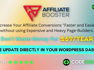 Affiliate Booster Theme + Plugin With Original License Key For 1 Year Auto Update.