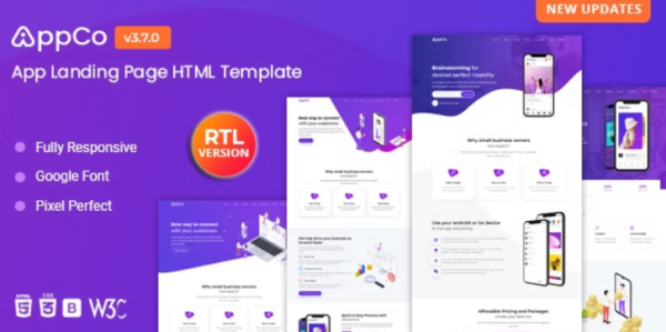 AppCo App Landing Page Template Nulled