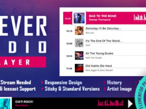 CLEVER (v2.4.1) HTML5 Radio Player With History – Shoutcast and Icecast – Elementor Widget Addon