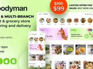 Foodyman v2024-03 – Single (Multi-Branch) Restaurant & Grocery Food Ordering & Delivery Platform