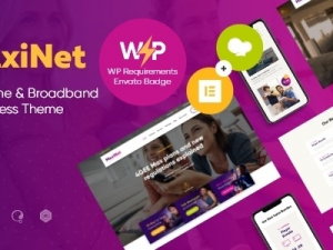 MaxiNet (v1.2.10) Broadband & Telecom Internet Provider WordPress Theme + Elementor