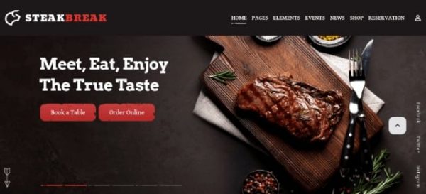 SteakBreak Meat Restaurant WordPress Theme Nulled