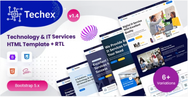 Techex Technology IT Services HTML Template Nulled