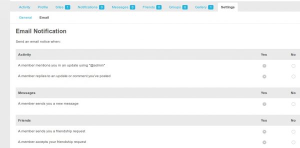 BuddyPress Default Email Notification Settings Control Nulled