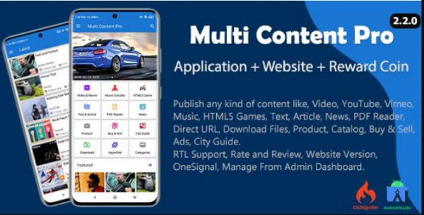 Multi Content Pro Application and Website Free Download