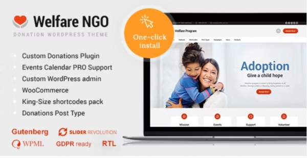 Welfare NGO – Nonprofit Organization Charity Theme Nulled