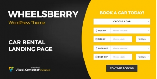 Wheelsberry – Car Rental WordPress Theme Landing Page Nulled